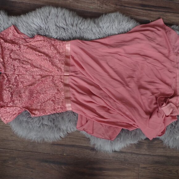 Beautiful Coral Elagant Floral Lace  Dress By Miusol - Picture 6 of 6